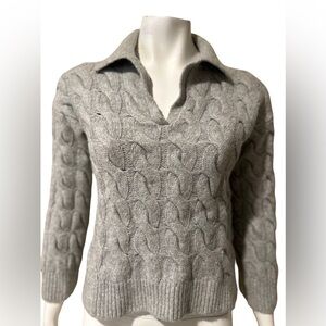 The Row Gray Cable Knit Sweater